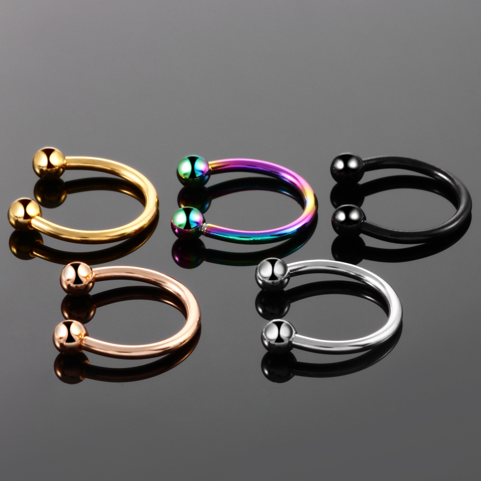 1/5 pçs titânio ferradura sept - Body Jewelry Nipple Rings avaliação e preço