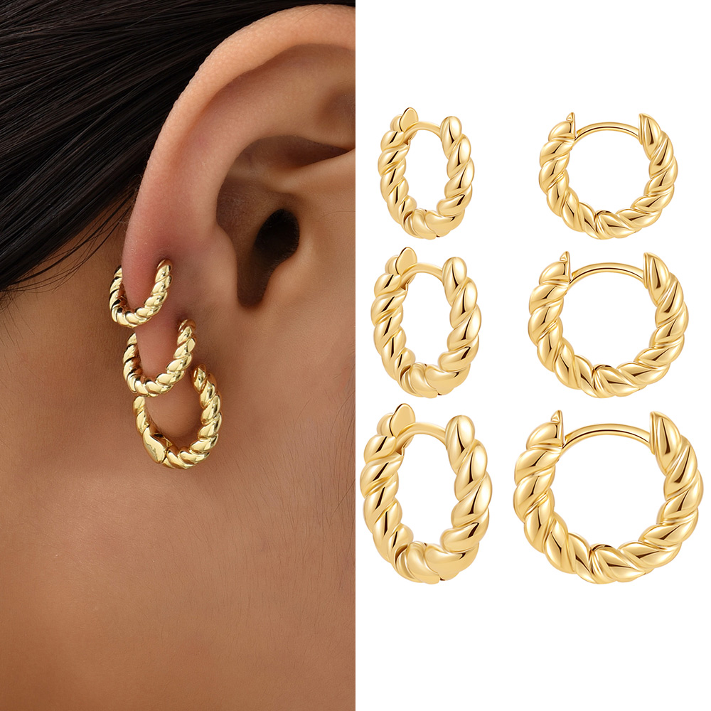 12/14/16mm na moda torcido peq - Conch Earring Hoop avaliação e preço