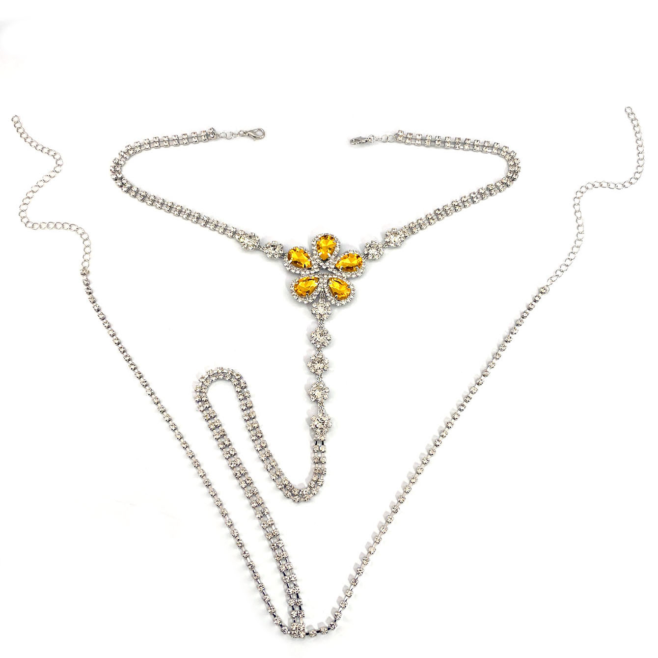 1pc em forma de flor sexy stra - Body Jewelry Rhinestone avaliação e preço