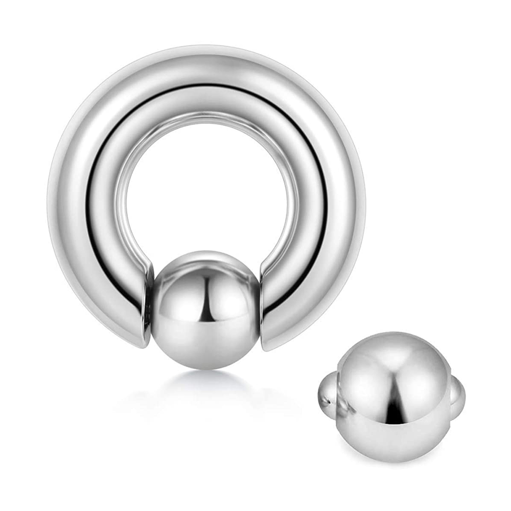 Anel de contas cautivas de aço - Body Jewelry Gauge Sizes avaliação e preço