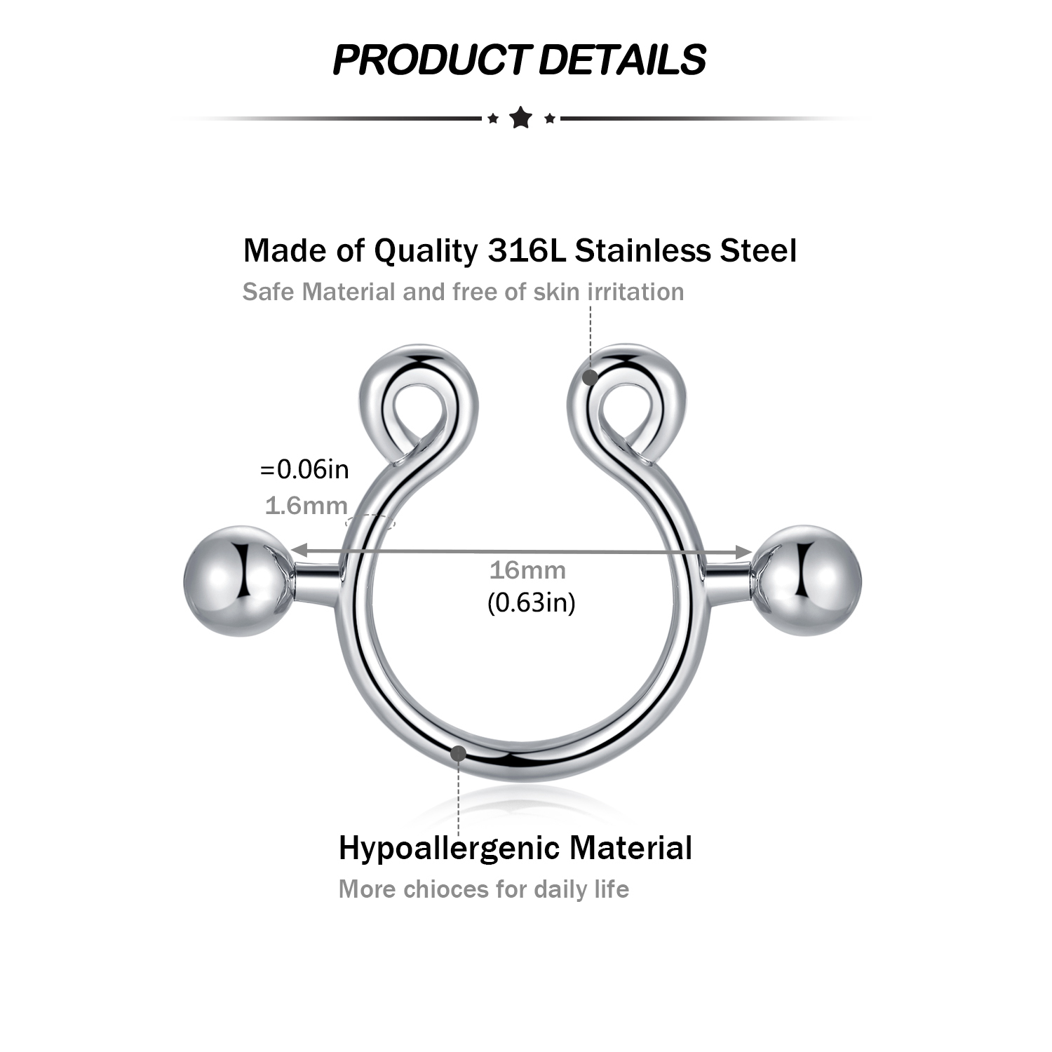 Anéis de mamilo falsos de aço  - Body Jewelry Nipple Rings avaliação e preço