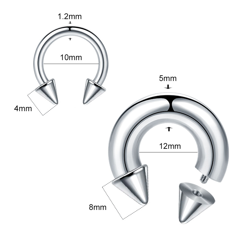 Anel de ferradura de tamanho g - Body Jewelry Gauge Sizes avaliação e preço